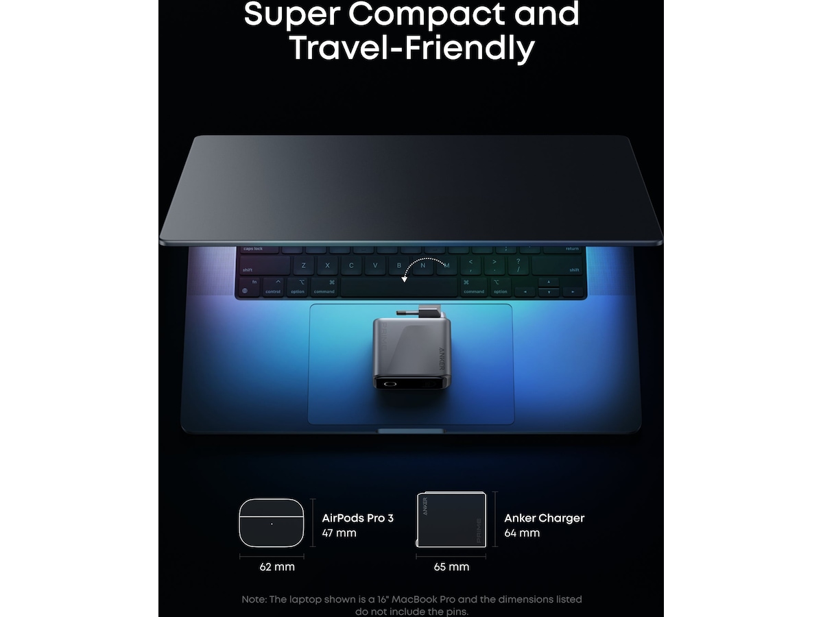 Anker Prime 160W 3 porter lader (sølv) Mobilopladere