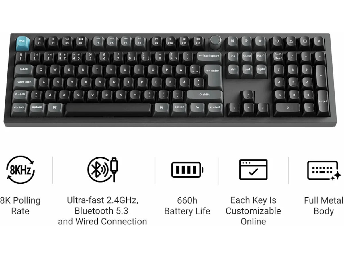 Keychron Q6 Ultra 100% 8K Red Trådløst Gamingtastatur Gamingkeyboard