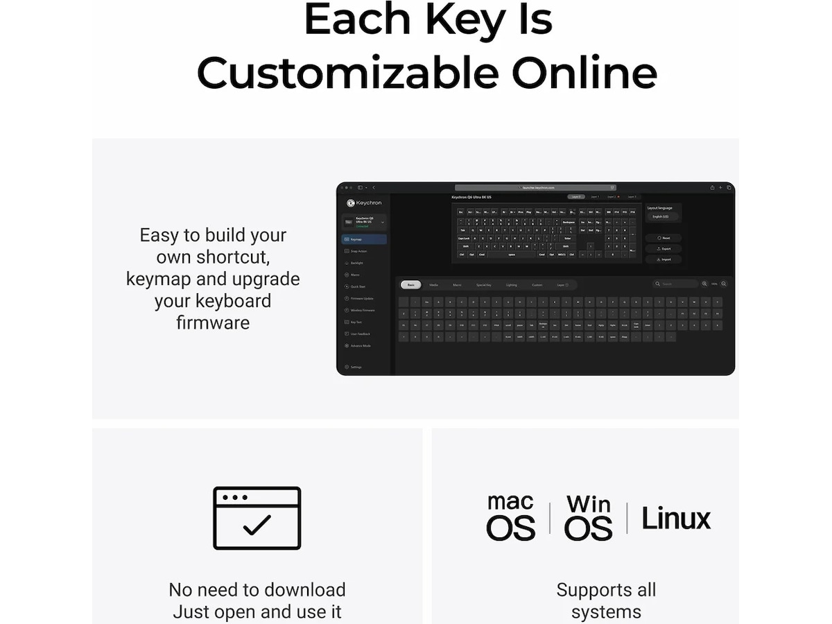 Keychron Q6 Ultra 100% 8K Red Trådløst Gamingtastatur Gamingkeyboard