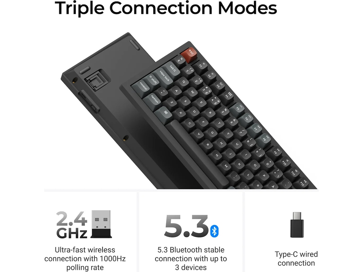Keychron V3 Ultra 80% 8K Brown Trådløst Gamingtastatur Gamingkeyboard