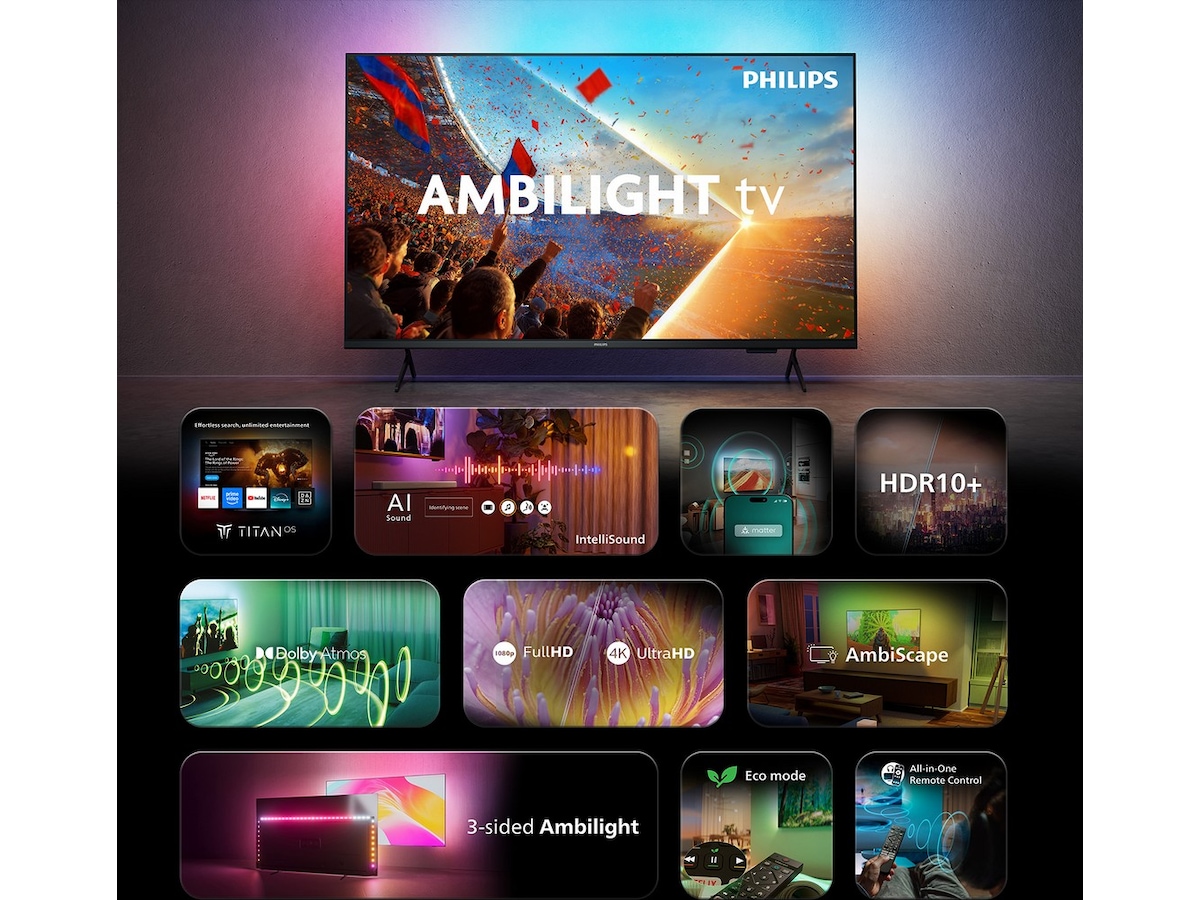 Philips 50" PUS8001 4K Ambilight LED Smart TV (2026) 50 - 59 tommer TV