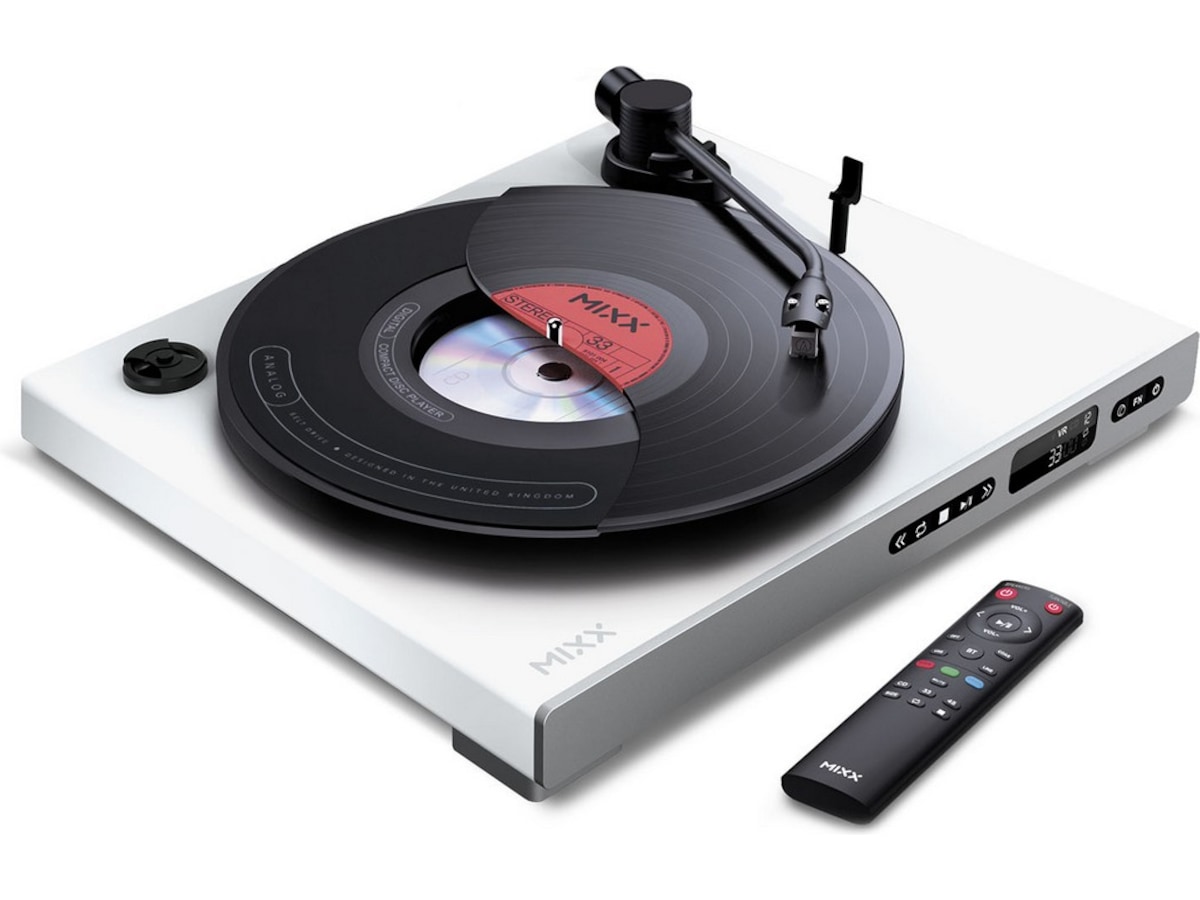 MIXX Analog Plus Vinyl og CD-afspiller (hvid) Pladespiller
