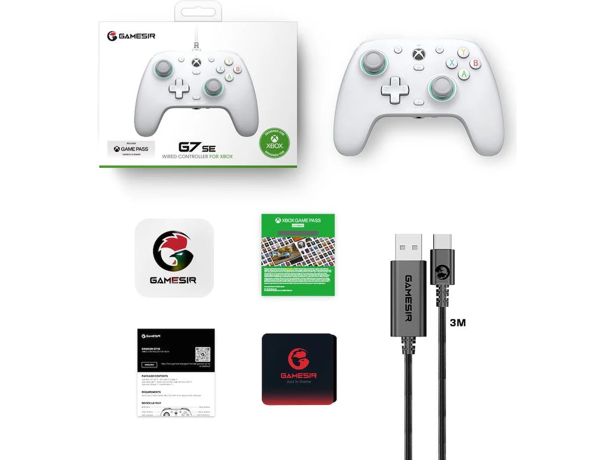 GameSir G7 SE Kablet Controller (hvid) Tilbehør til spilkonsoller