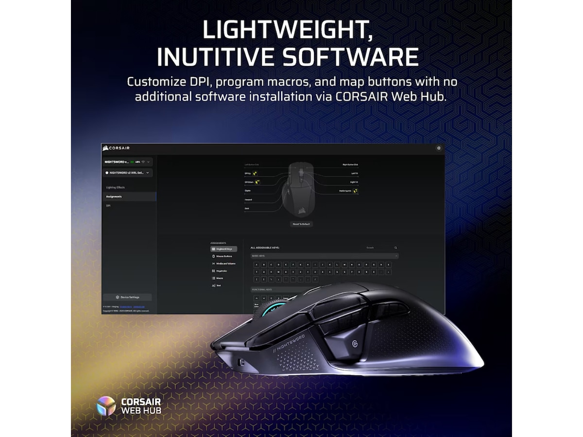 CORSAIR NIGHTSWORD v2 WIRELESS Spillemus Gamingmus