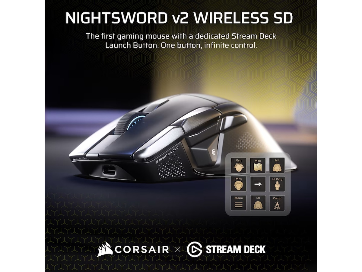 CORSAIR NIGHTSWORD v2 WIRELESS Spillemus Gamingmus