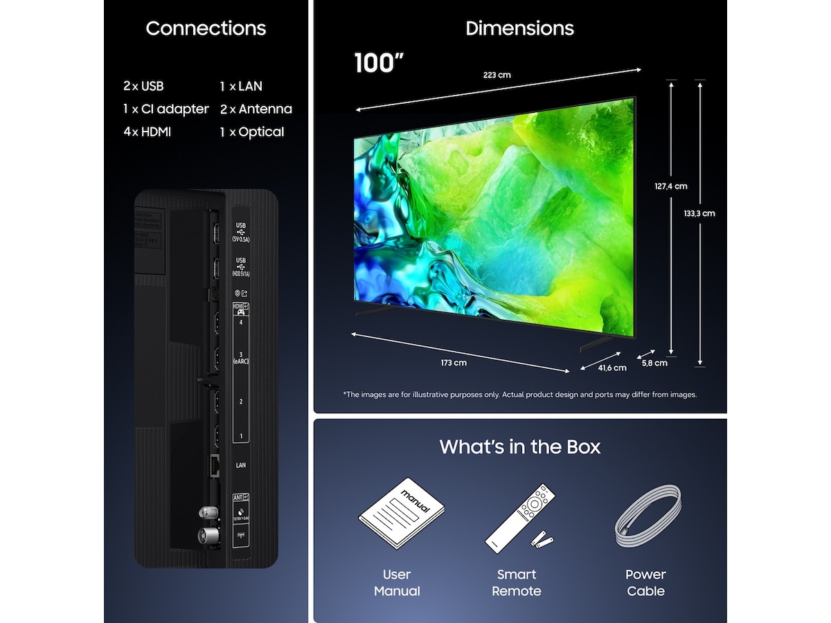 Samsung 100" Neo QLED 4K Smart TV QN80H (2026) Over 80 tommer TV