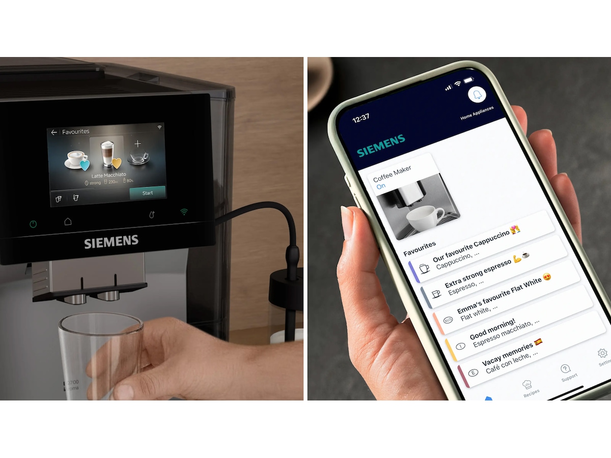 Siemens EQ700 iAroma Helautomatisk kaffemaskine Inox (sølv metallic) Espressomaskiner