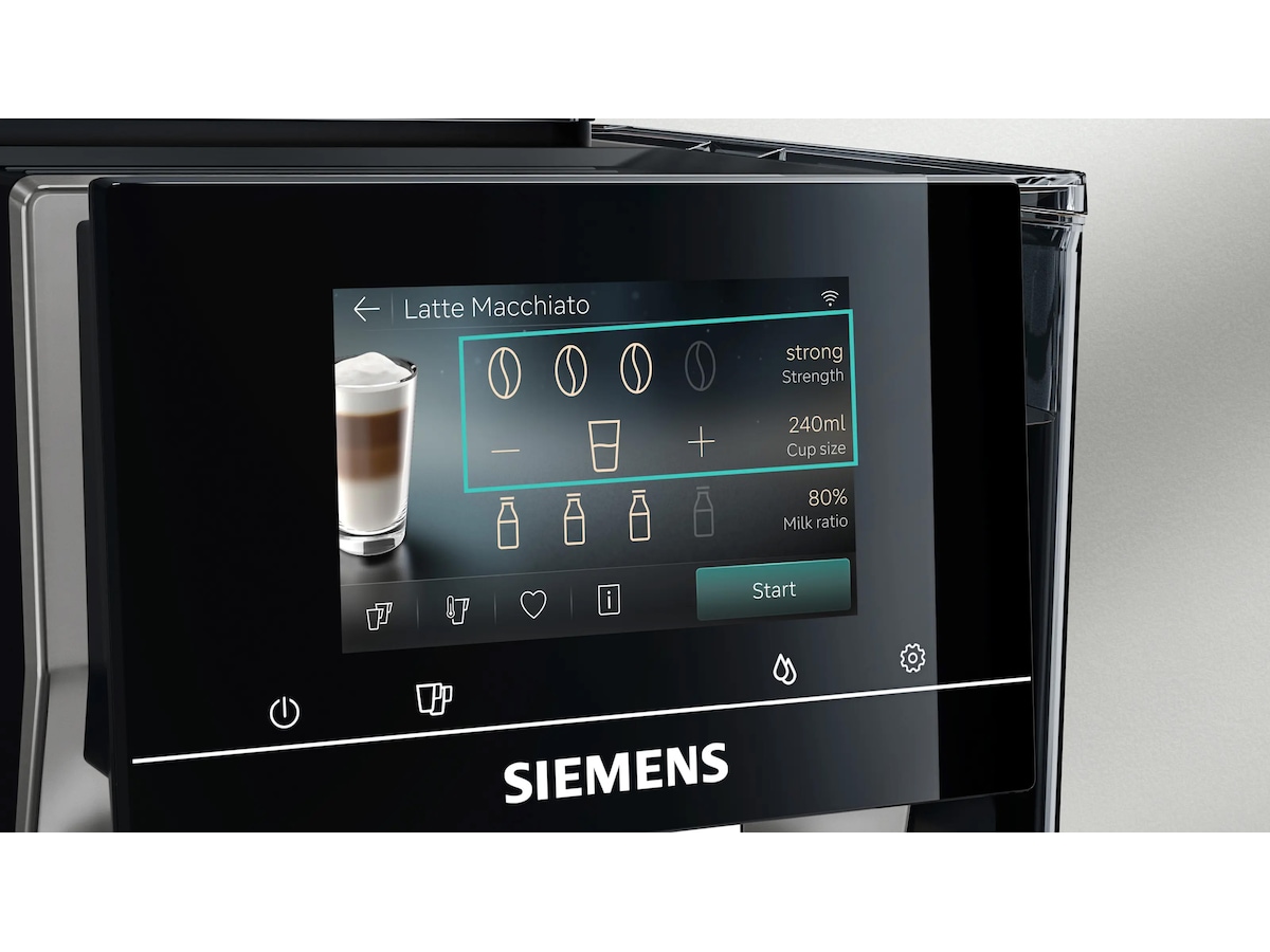 Siemens EQ700 iAroma Helautomatisk kaffemaskine Inox (sølv metallic) Espressomaskiner