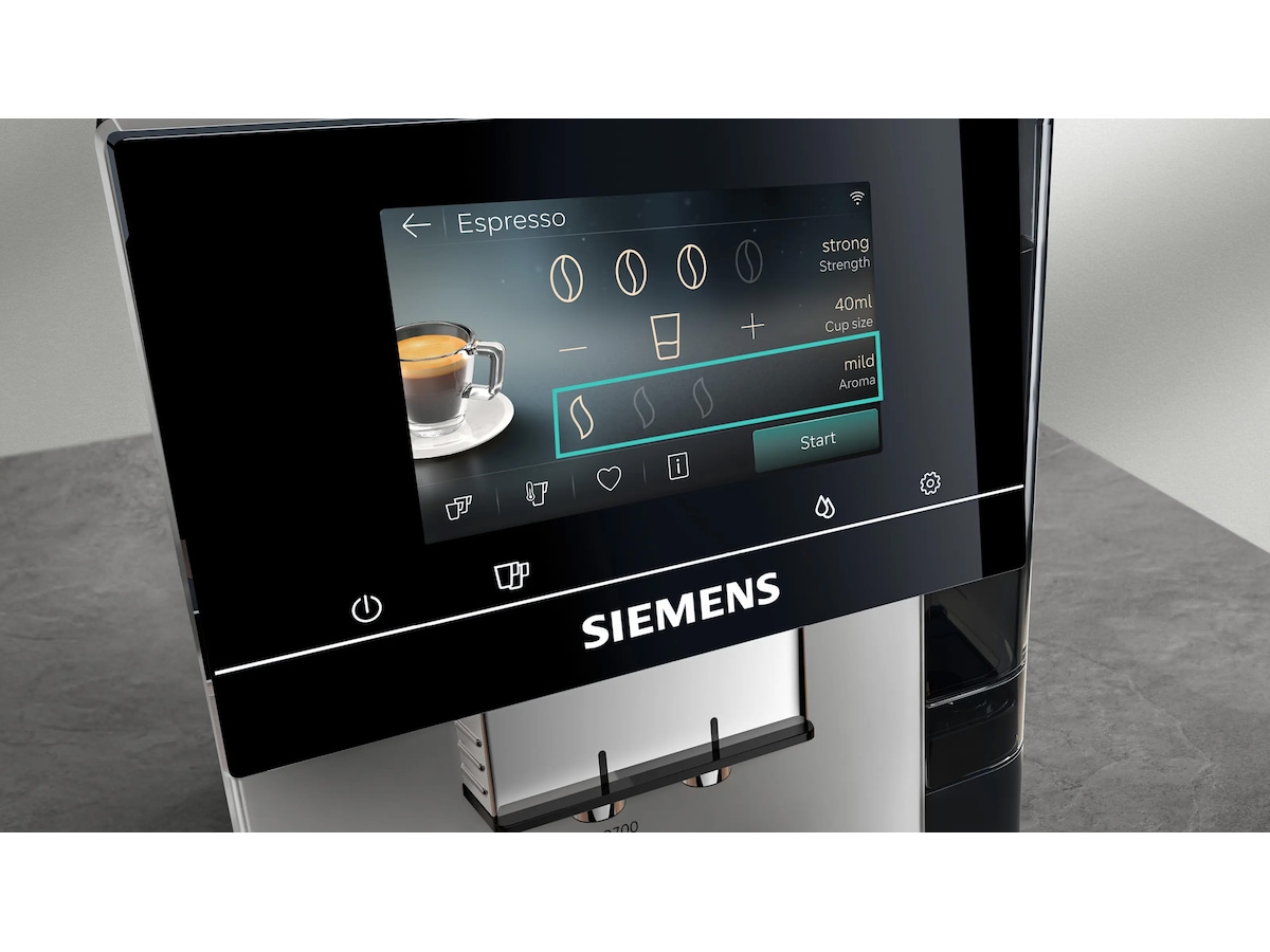 Siemens EQ700 iAroma Helautomatisk kaffemaskine Inox (sølv metallic) Espressomaskiner