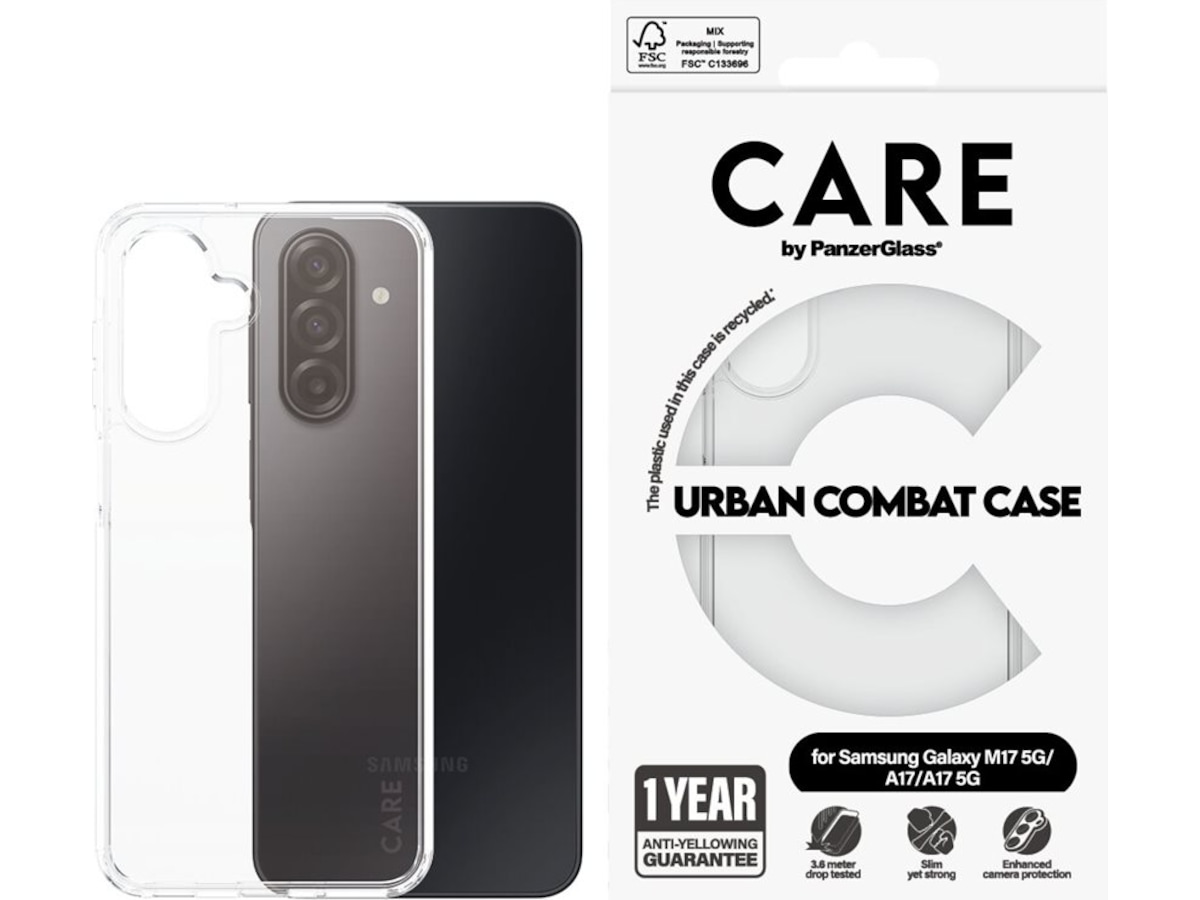 PanzerGlass CARE Galaxy A17 / A17 5G Urban Combat Cover (Gennemsigtig) Mobilcover
