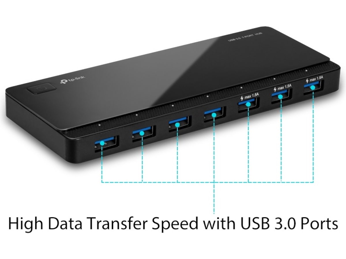 TP-Link UH700 USB 3.0 7-Port Hub Dockingstation og USB-hub