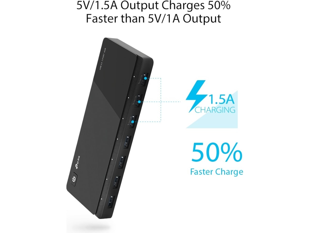 TP-Link UH700 USB 3.0 7-Port Hub Dockingstation og USB-hub