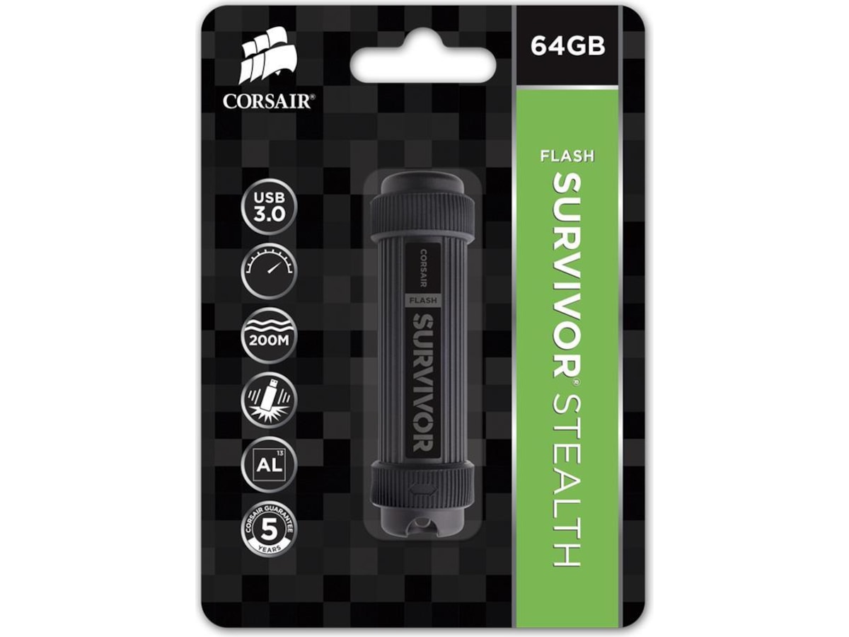 Corsair Flash Survivor Stealth 64GB USB-Hukommelse