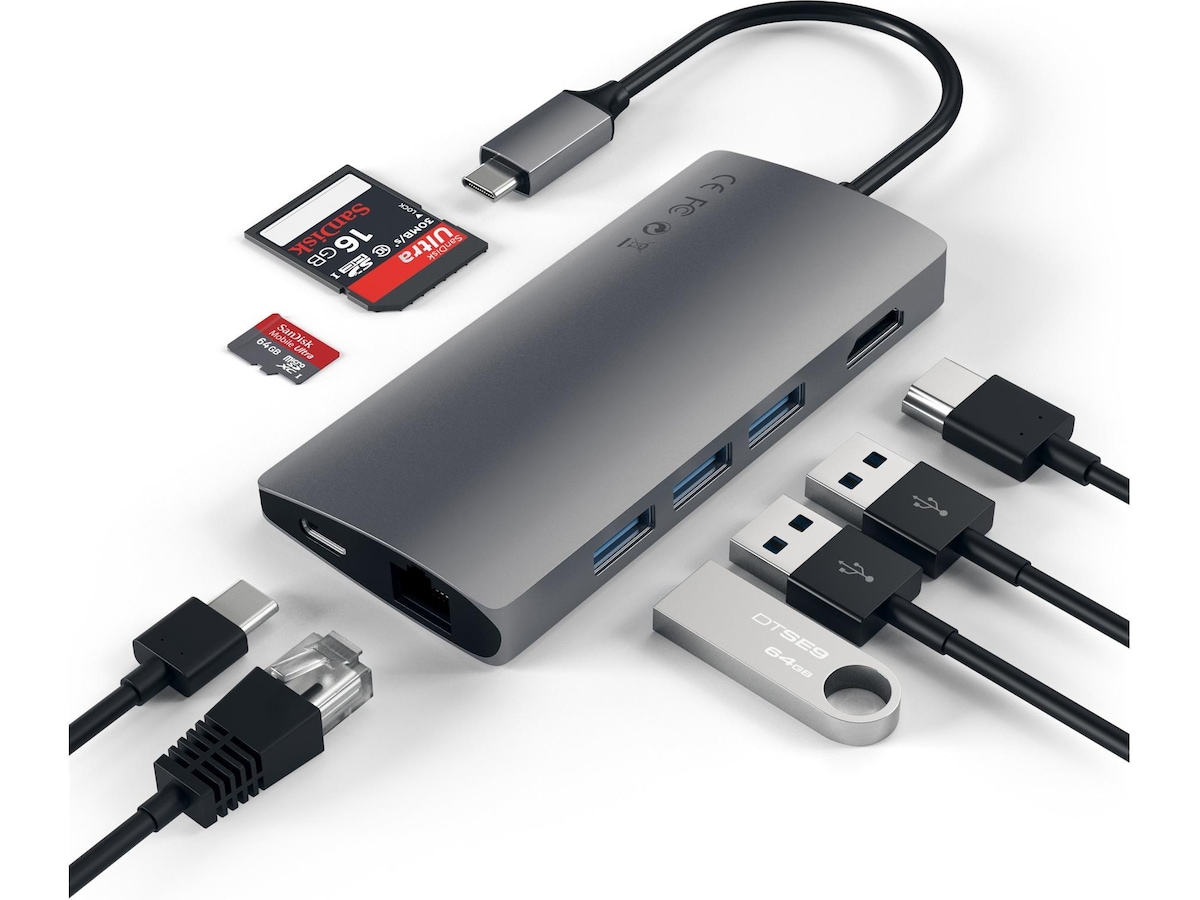 Satechi MultiPort 4K Docking V2 (space grey) Dockingstation og USB-hub