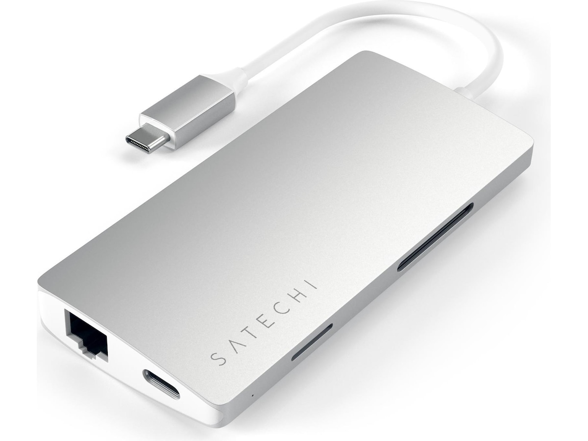Satechi MultiPort 4K Docking V2 (sølv) Dockingstation og USB-hub