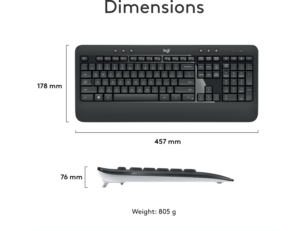 Logitech MK540 Advanced Combo Trådløs Mus & keyboards -kombinasjonspakker