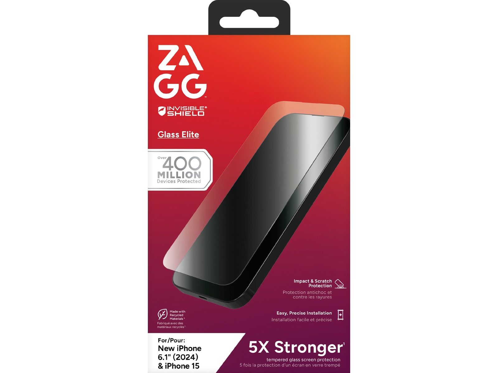 InvisibleShield Glass Elite iPhone 16/15 Skærmbeskytter Skærmbeskyttelse mobiltelefon