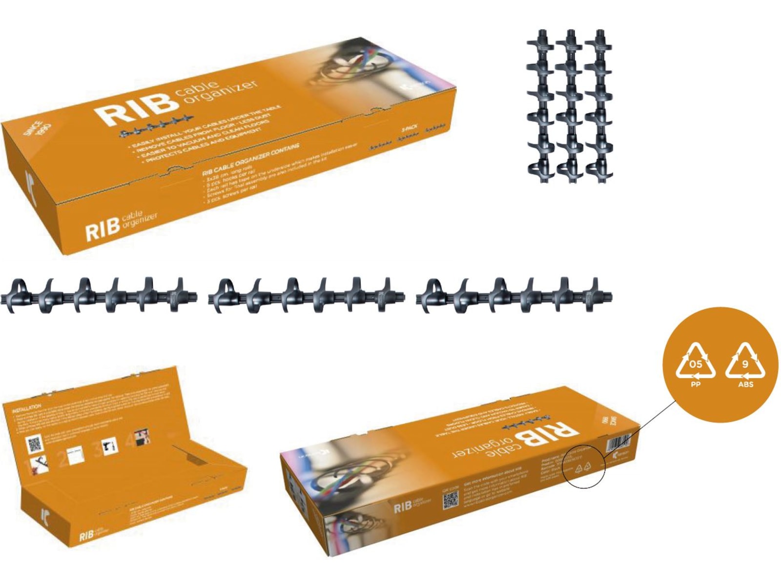 Kenson RIB 38cm Kabelholder (3pk) Arbejdssted – tilbehør