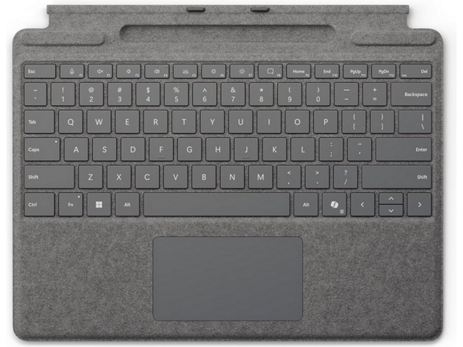 Microsoft Surface Pro-tastatur med penneopbevaring (platin) Tastatur og stylus
