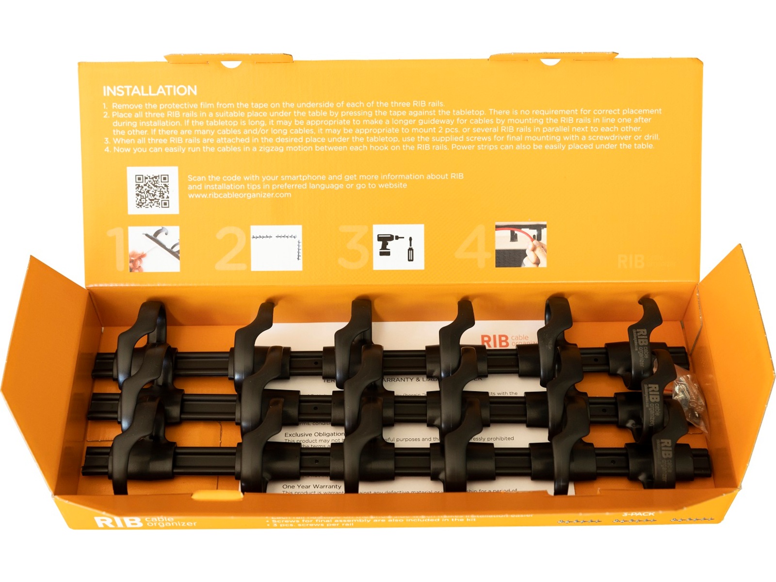 Kenson RIB 38cm Kabelholder (3pk) Arbejdssted – tilbehør