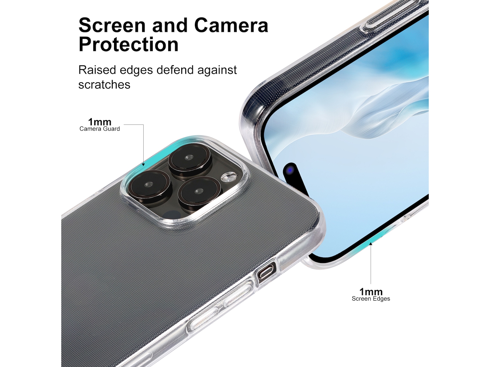 iiglo iPhone 15 Pro Max Silikone cover (gennemsigtig) Mobilcover