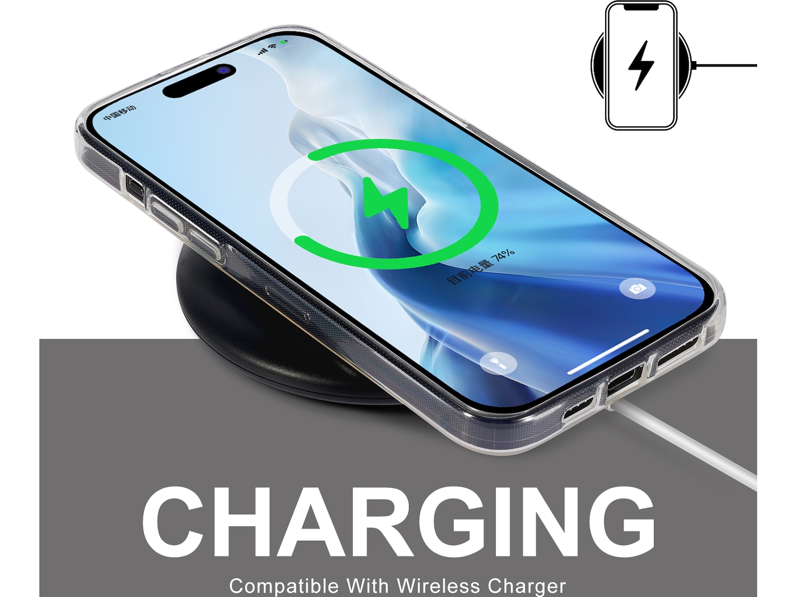 iiglo iPhone 15 Pro Max Silikone cover (gennemsigtig) Mobilcover