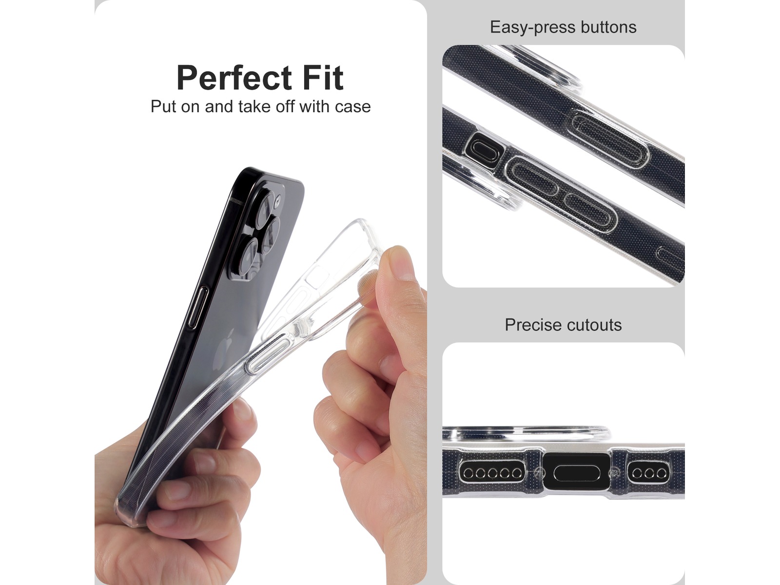 iiglo iPhone 15 Pro Pro Silikone cover (gennemsigtig) Mobilcover