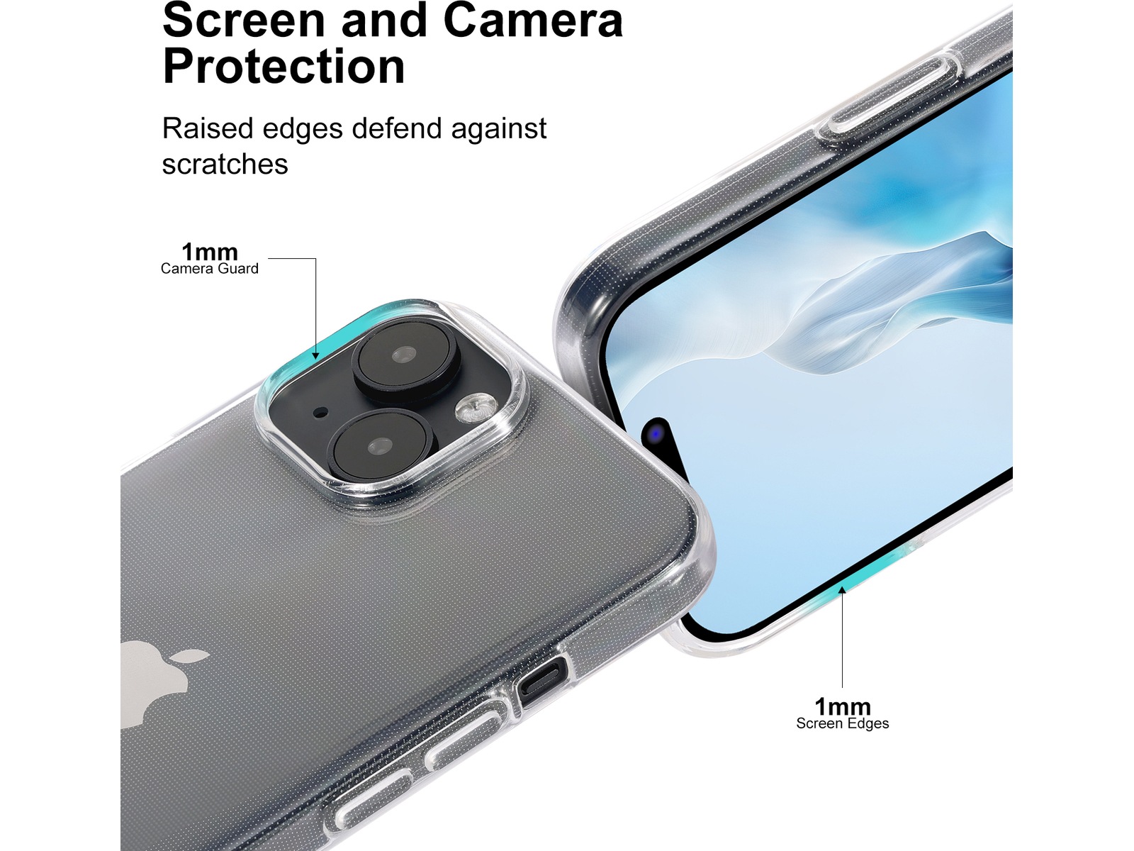 iiglo iPhone 15 / 14 Silikone cover (gennemsigtig) Mobilcover