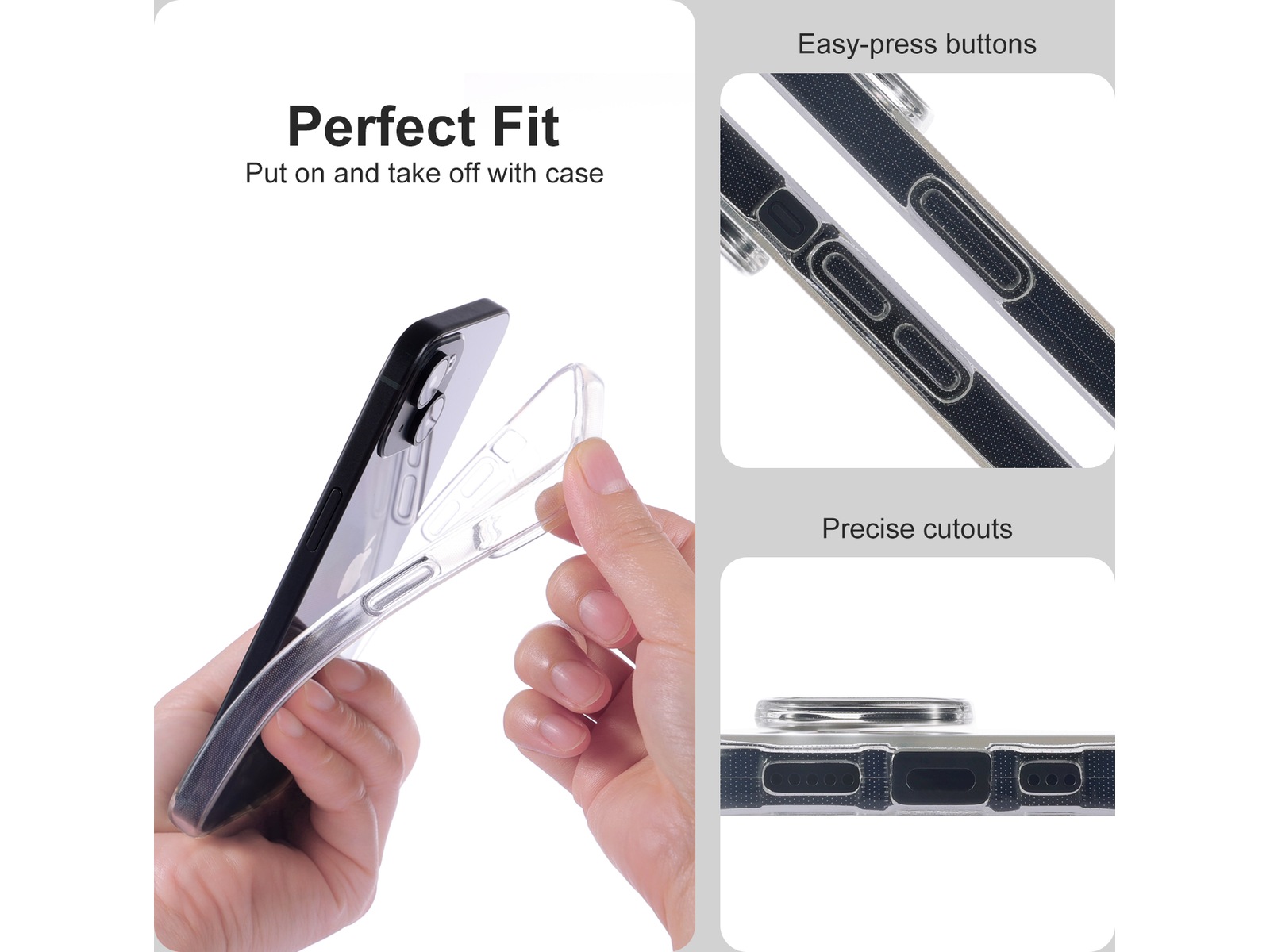 iiglo iPhone 15 / 14 Silikone cover (gennemsigtig) Mobilcover