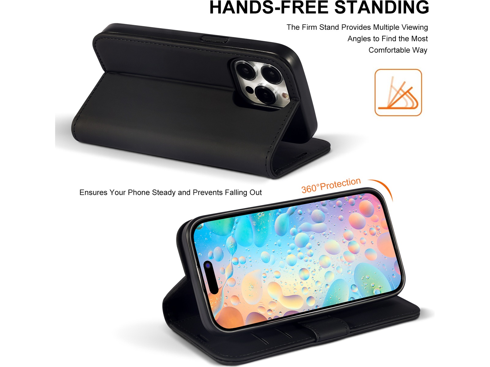 iiglo iPhone 15 Pro Wallet cover (sort) Mobilcover