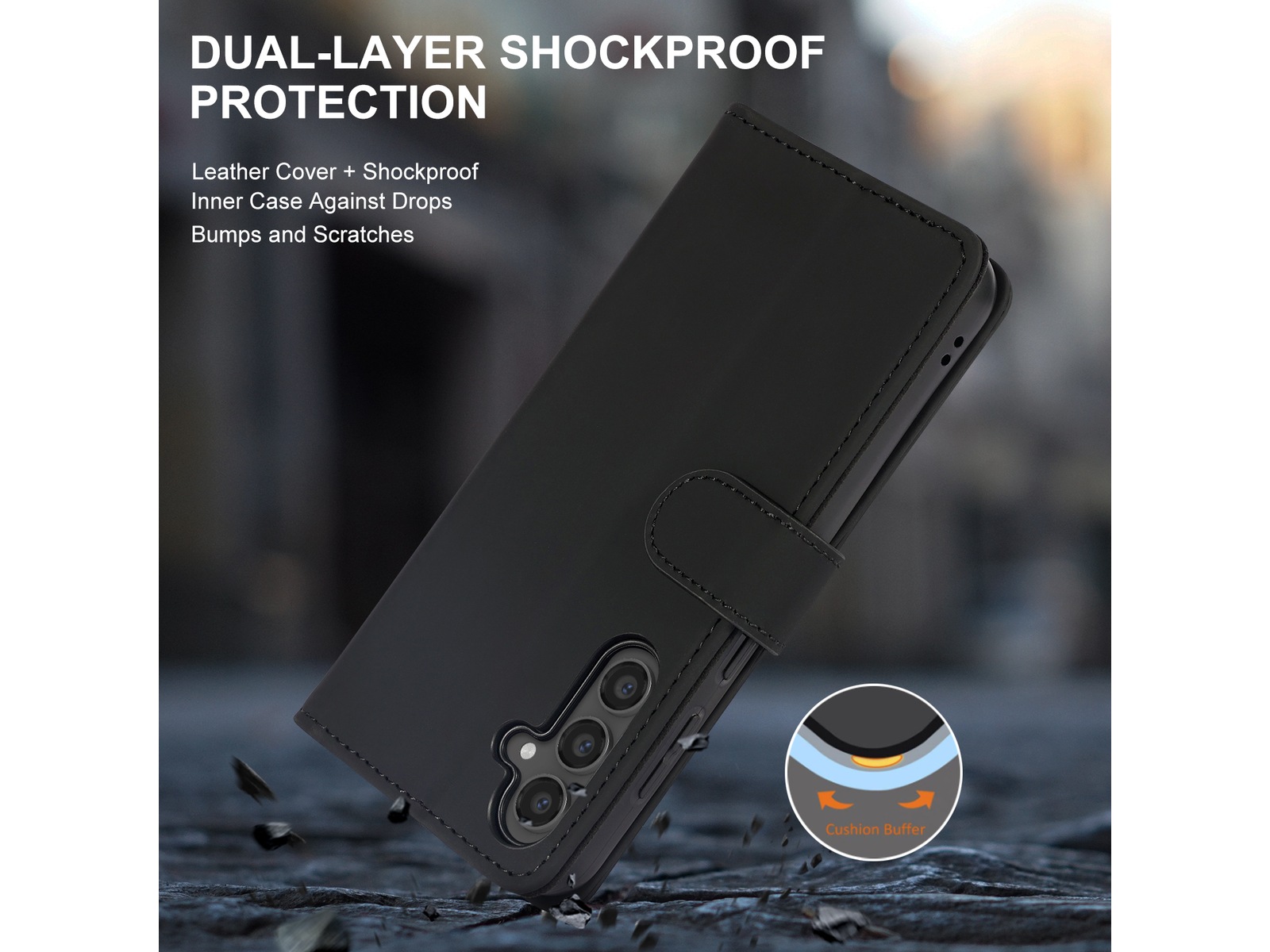 iiglo Galaxy S23 FE Wallet Cover (sort) Mobilcover