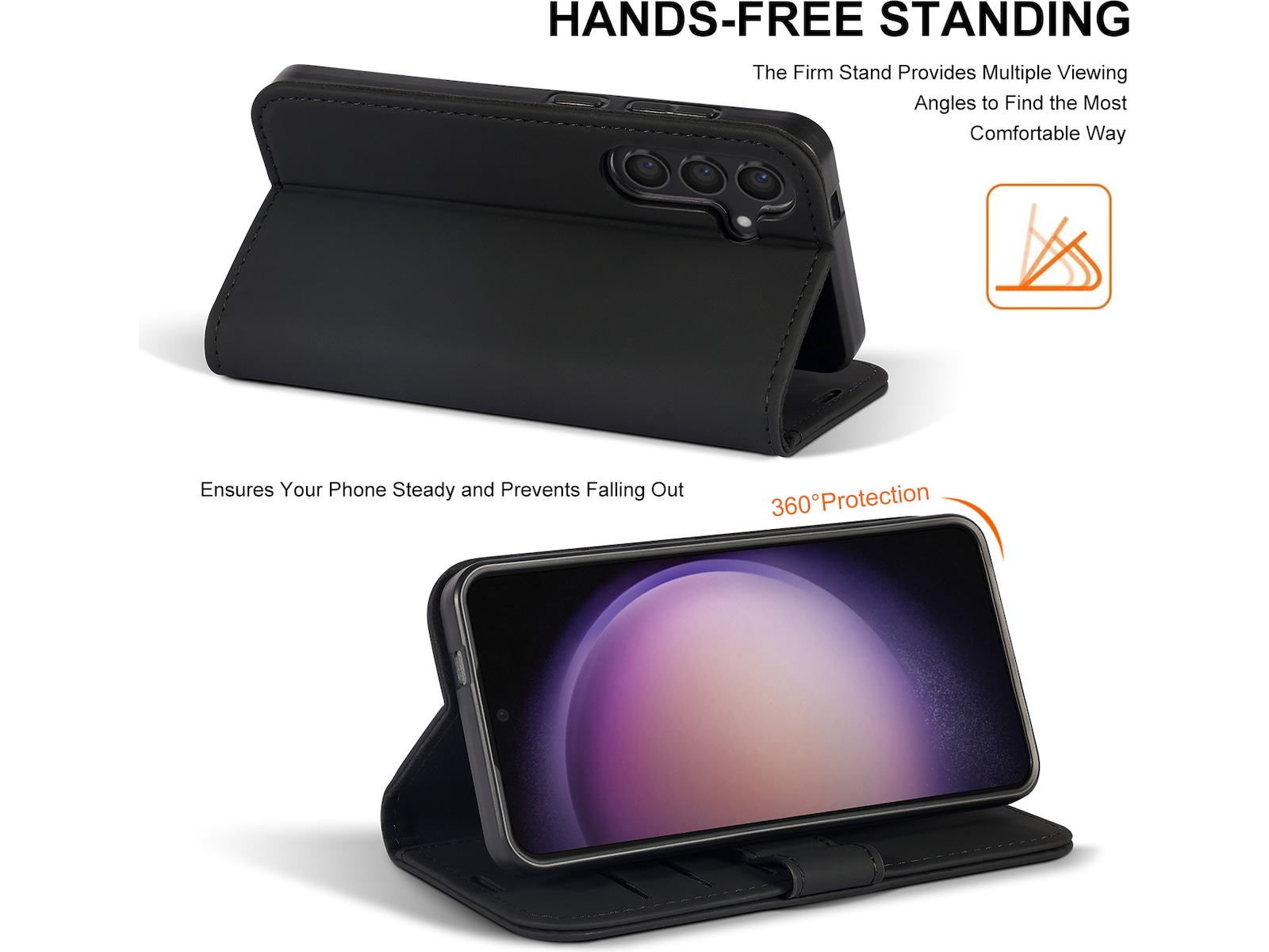 iiglo Galaxy S24 Wallet Cover (sort) Mobilcover