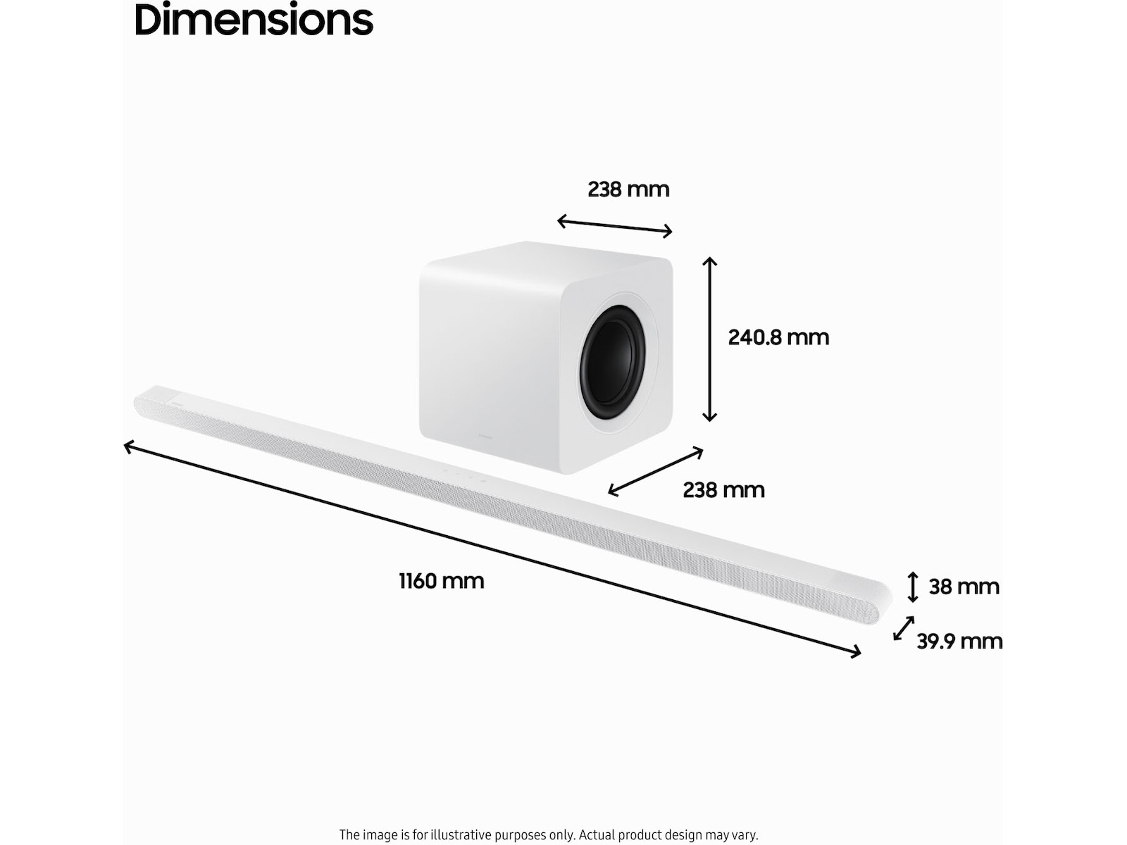 Samsung HW-S811D soundbar med subwoofer (hvidt) Soundbars