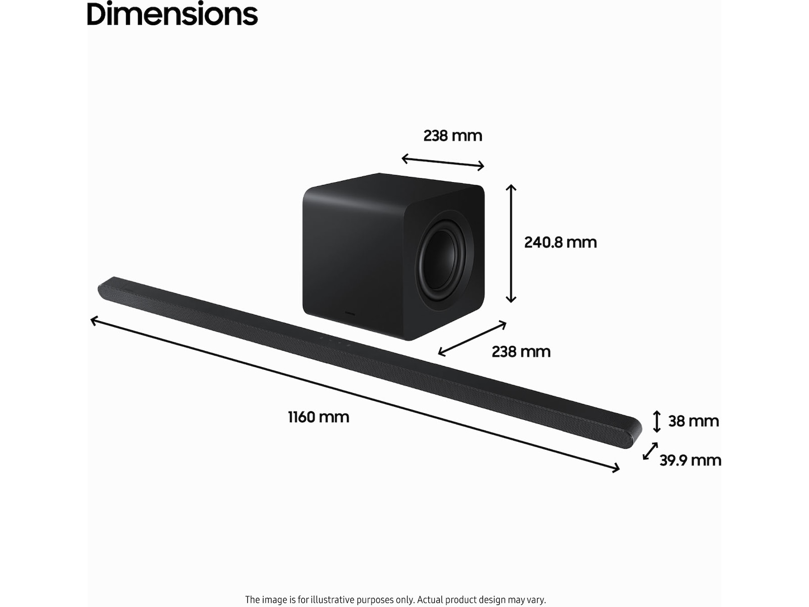 Samsung HW-S810D soundbar med subwoofer (sort) Soundbars