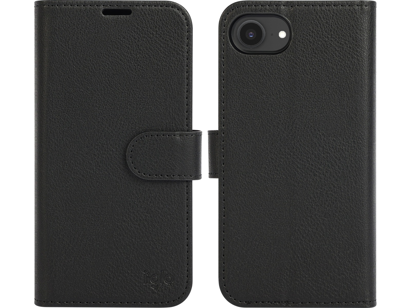 iiglo iPhone 17e / 16e 2-i-1 Wallet cover (sort) Mobilcover