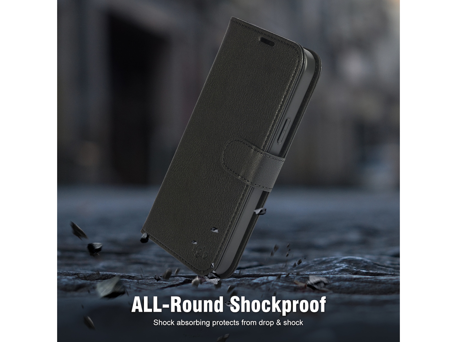 iiglo iPhone 15 Plus 2-i-1 Wallet cover (sort) Mobilcover