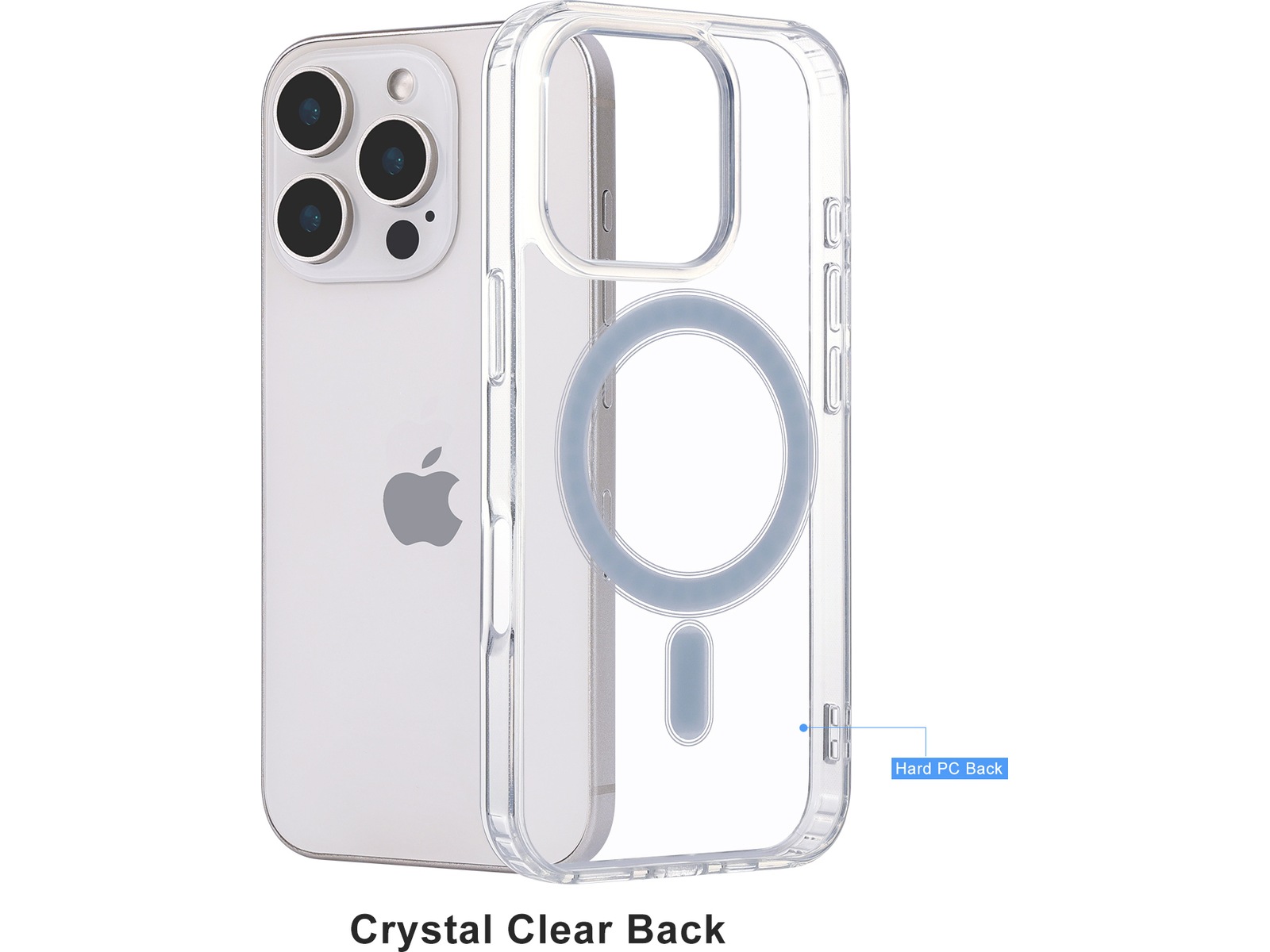 iiglo iPhone 16 Pro Magnetic Silikone cover (gennemsigtig) Mobilcover