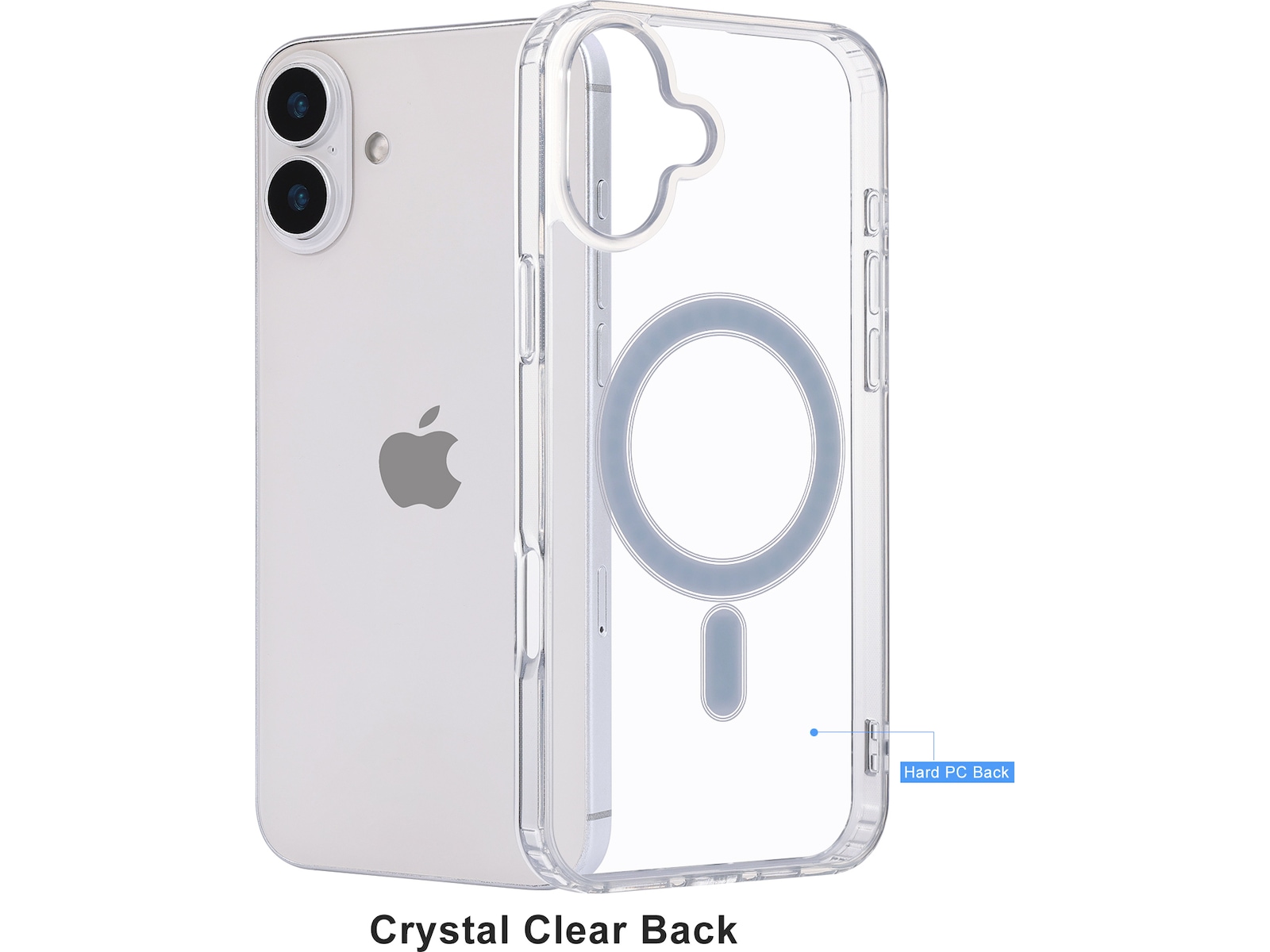 iiglo iPhone 16 Plus Magnetic Clear Case (gennemsigtig) Mobilcover