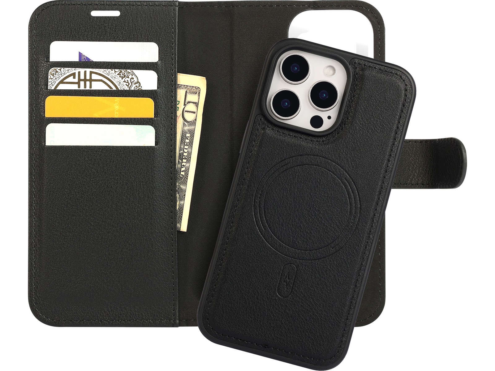 iiglo iPhone 16 Pro Max 2-i-1 Wallet cover (sort) Mobilcover