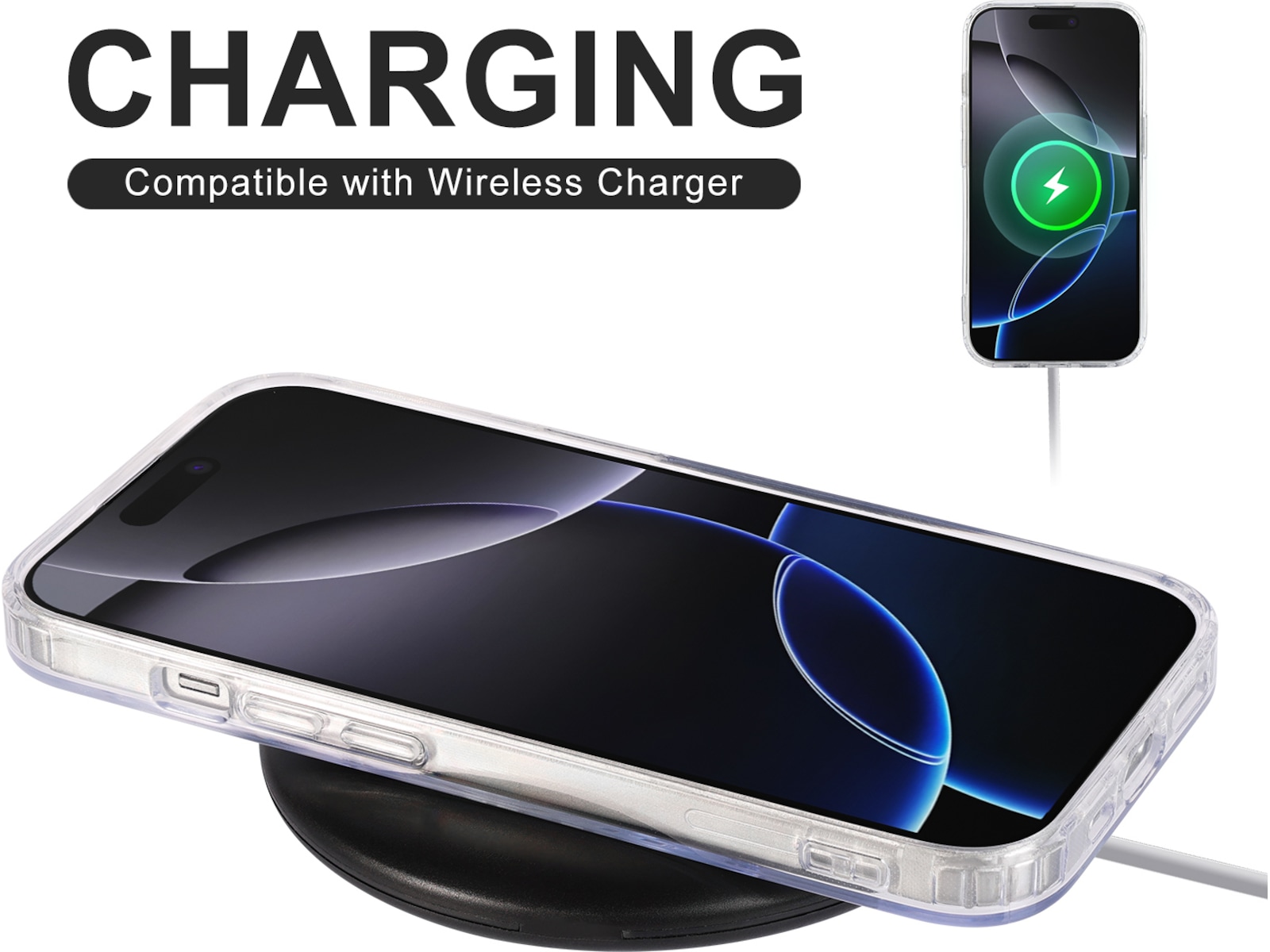 iiglo iPhone 16 Pro Max Magnetic Clear Case (gennemsigtig) Mobilcover