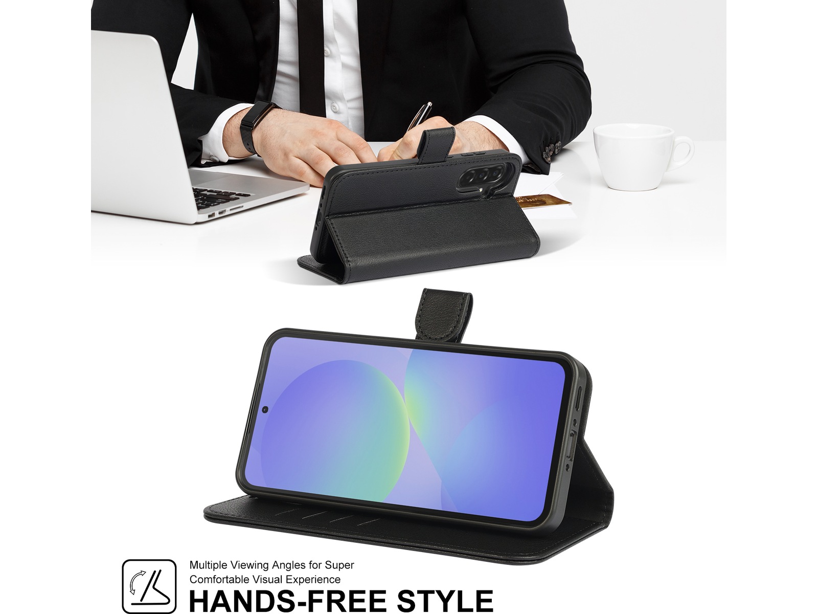 iiglo Galaxy A36 2-i-1 Wallet cover (sort) Mobilcover