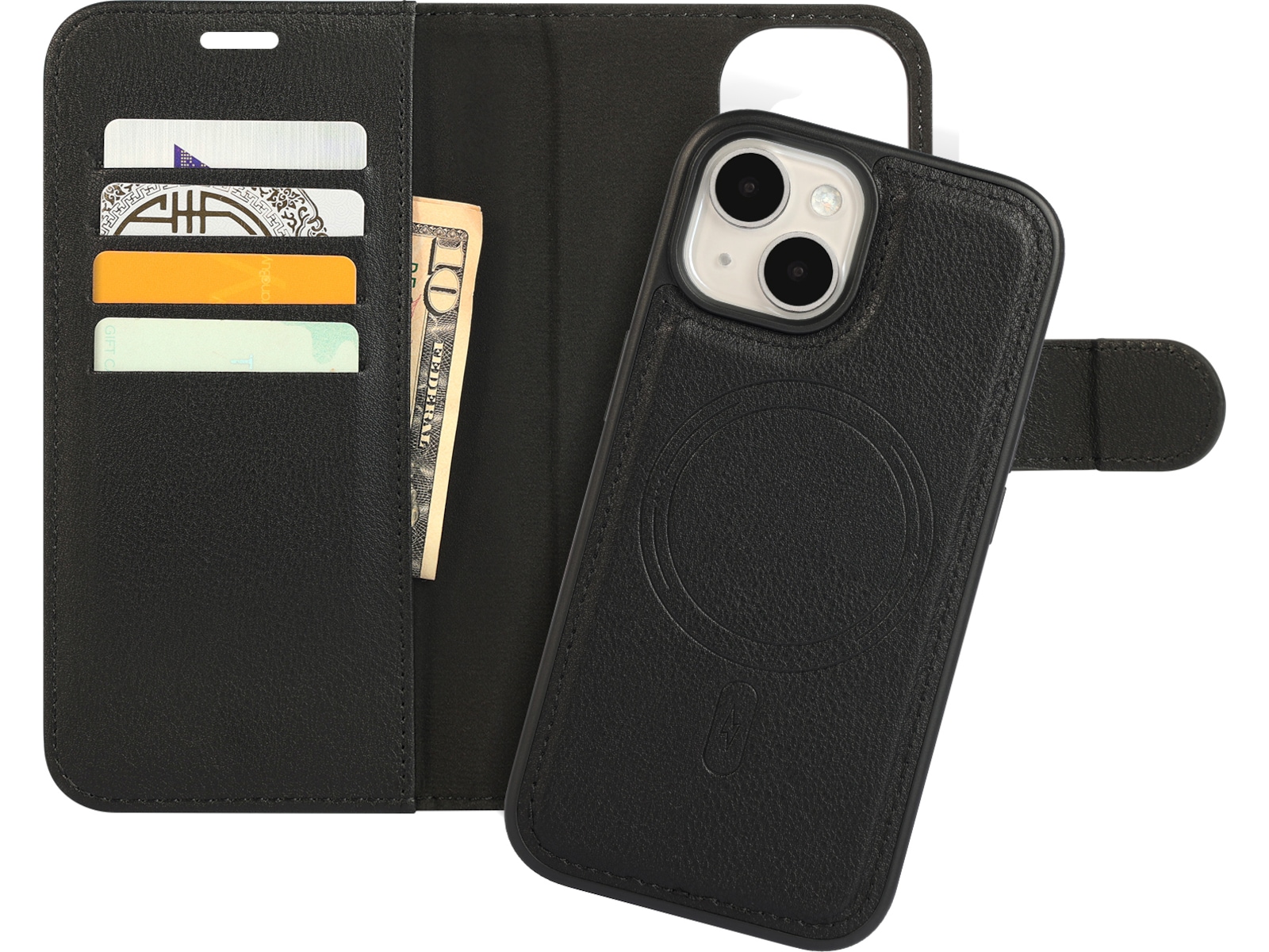 iiglo iPhone 15 2-i-1 Wallet cover (sort) Mobilcover