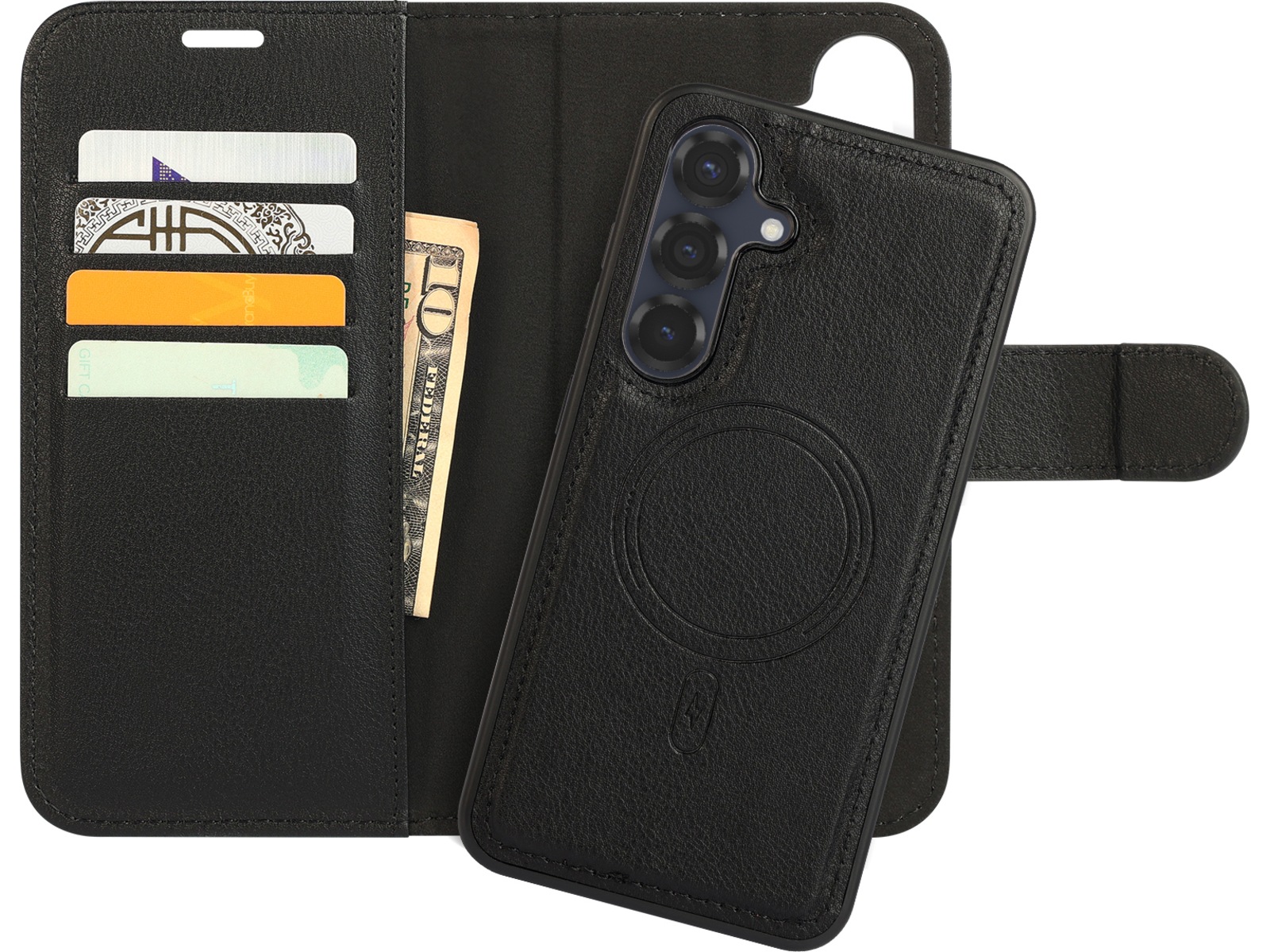 iiglo Galaxy S25 2-i-1 Wallet cover (sort) Mobilcover