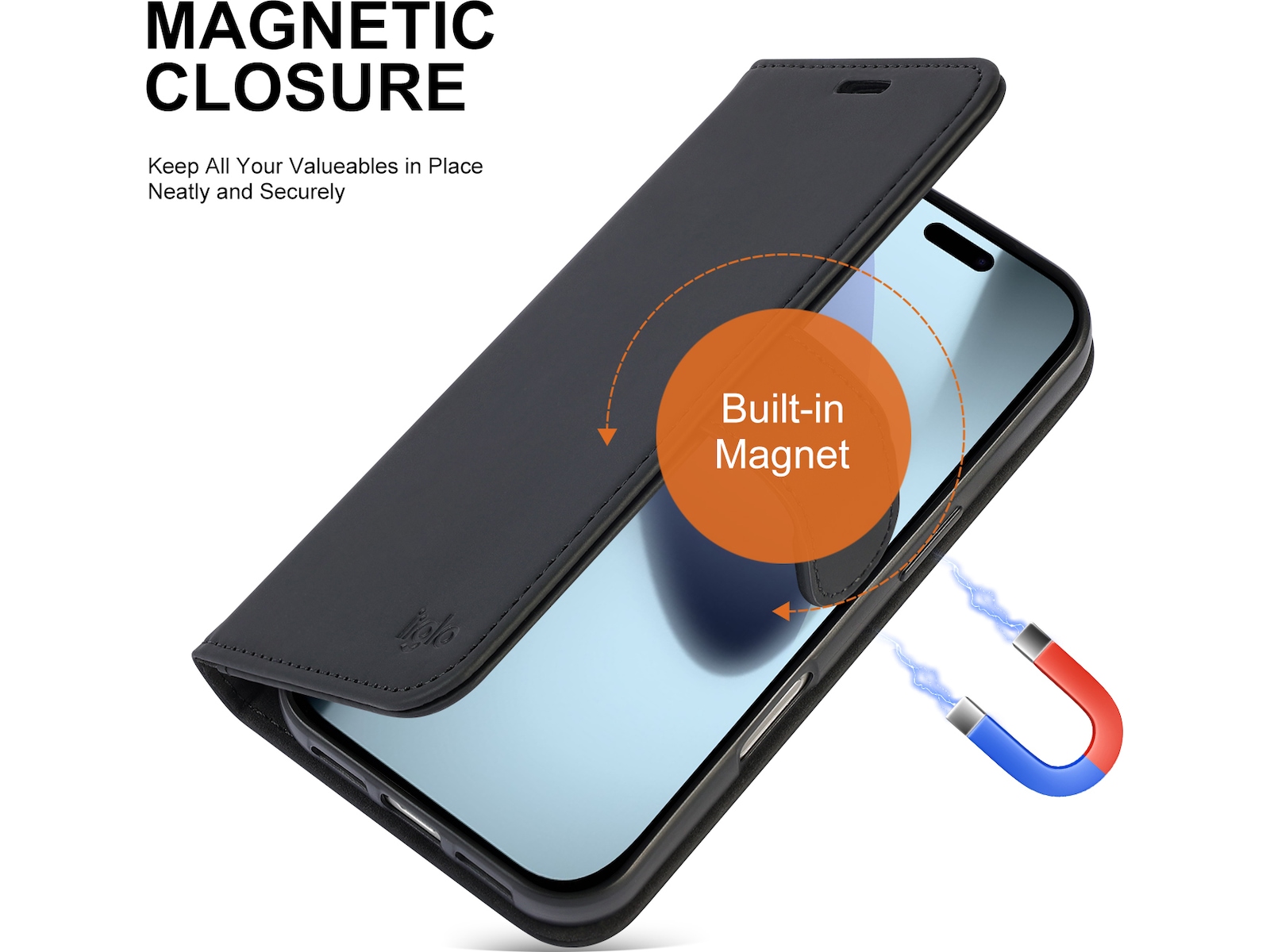 iiglo iPhone 17 Pro Wallet Cover (sort) Mobilcover