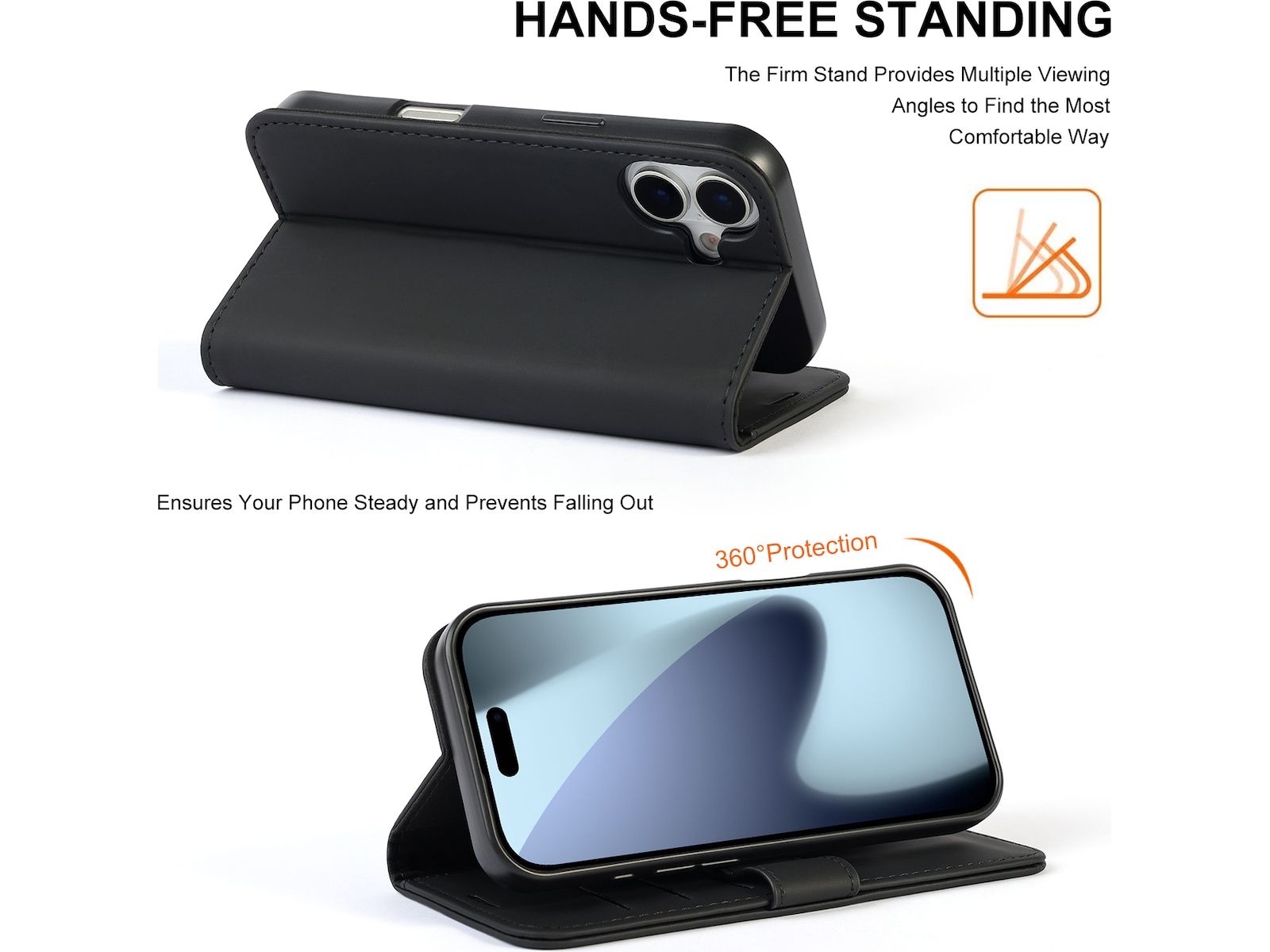 iiglo iPhone 17 Wallet Cover (sort) Mobilcover