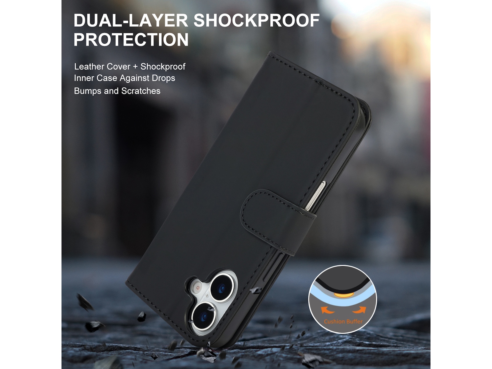 iiglo iPhone 17 Wallet Cover (sort) Mobilcover