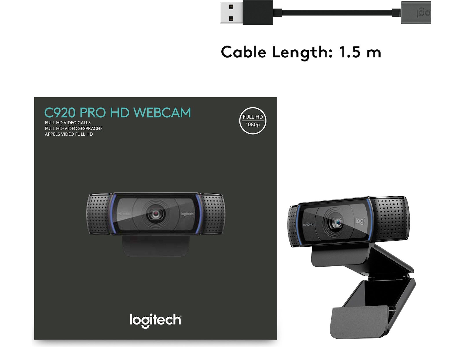 Logitech HD Pro C920 Webkamera Webkameraer