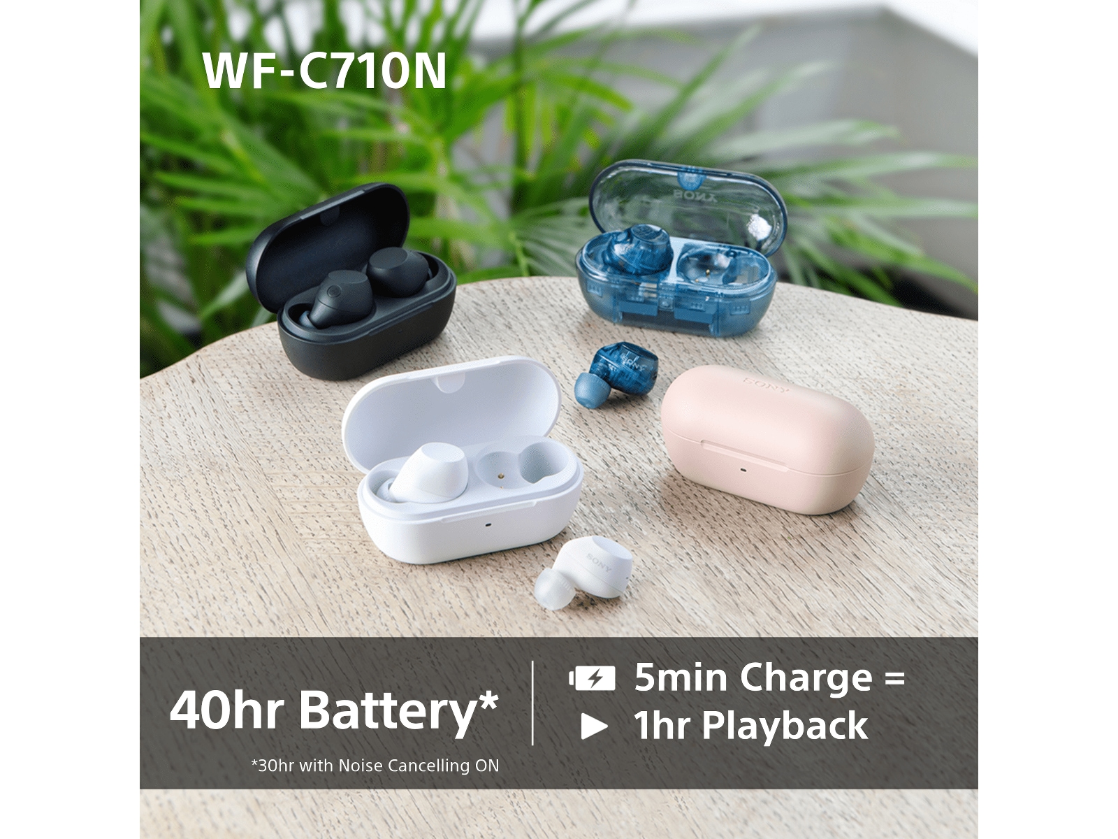 Sony WF-C710N Trådløse høretelefoner, Earbuds med mikrofon (blå) In-ear høretelefoner