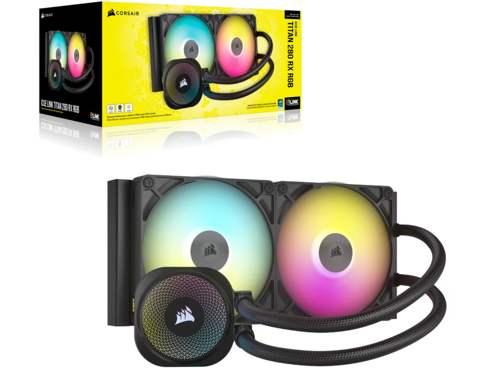 Corsair iCUE LINK Titan 280 RX RGB AIO Køler (svart) CPU - Vandkøling