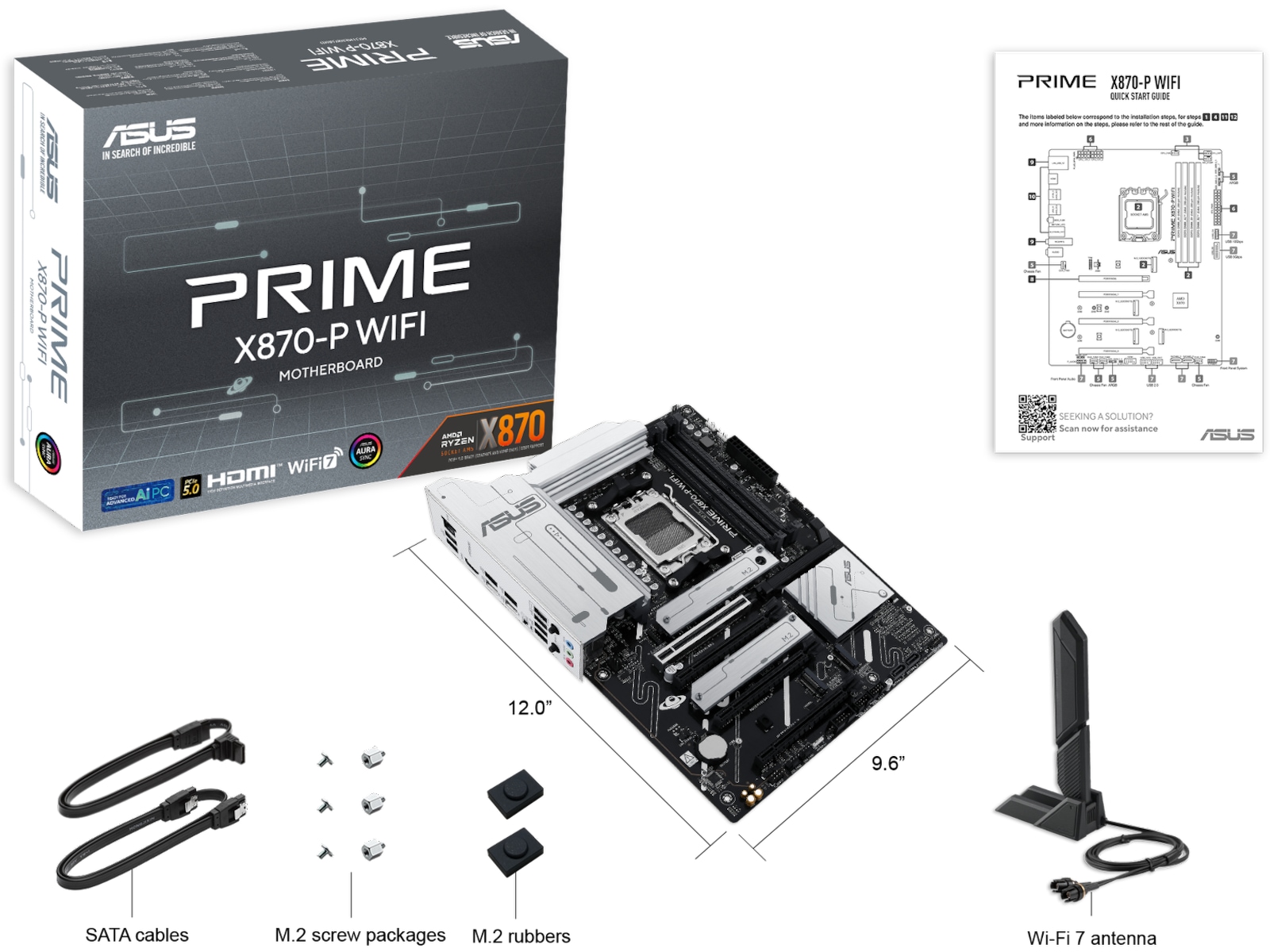 ASUS PRIME X870-P WIFI Bundkort AMD Socket